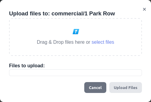 File Management area with image upload form